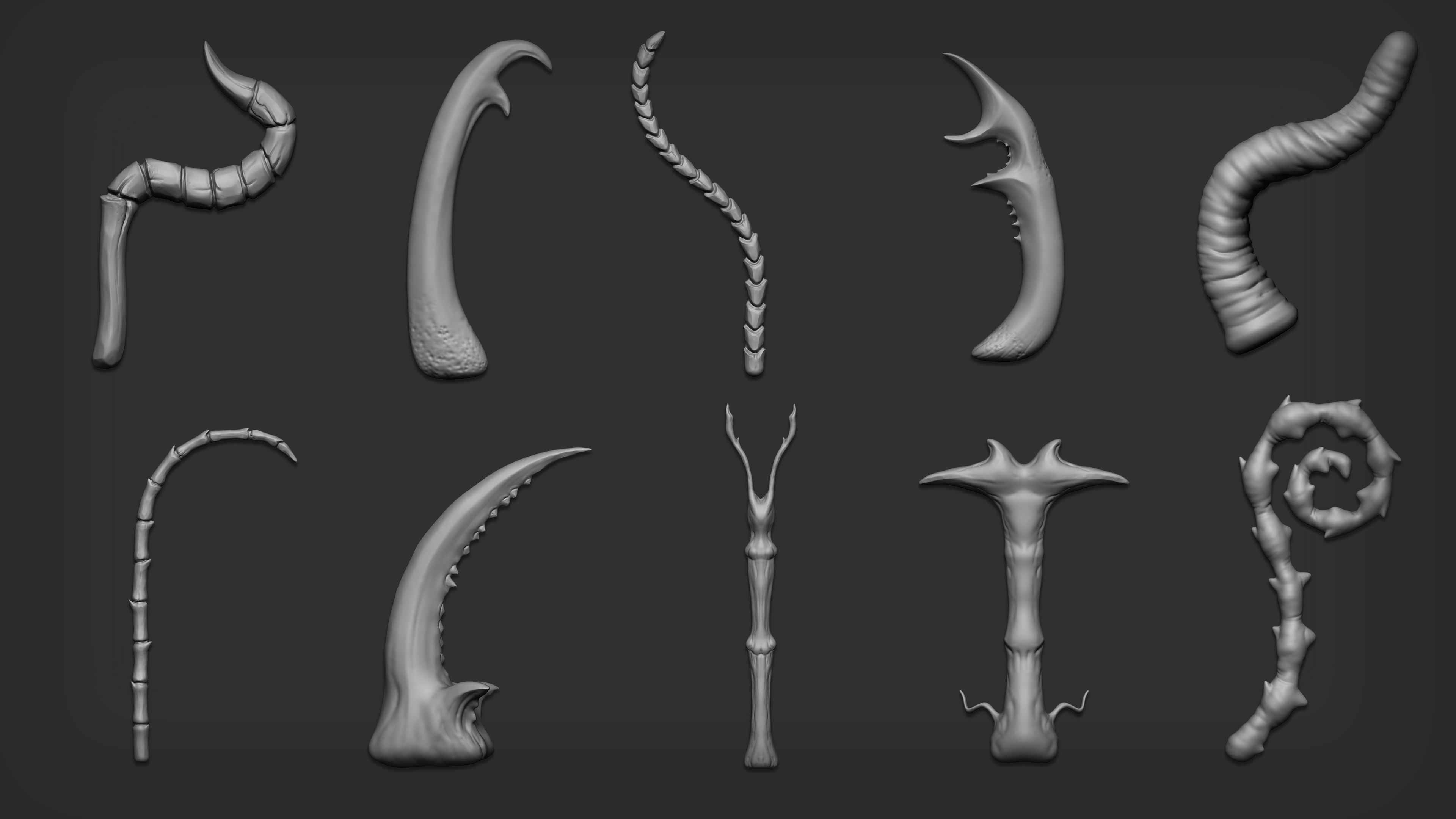 Zbrush  Blender - 80 Insectoid Creature Brush mega Pack 3D model_10