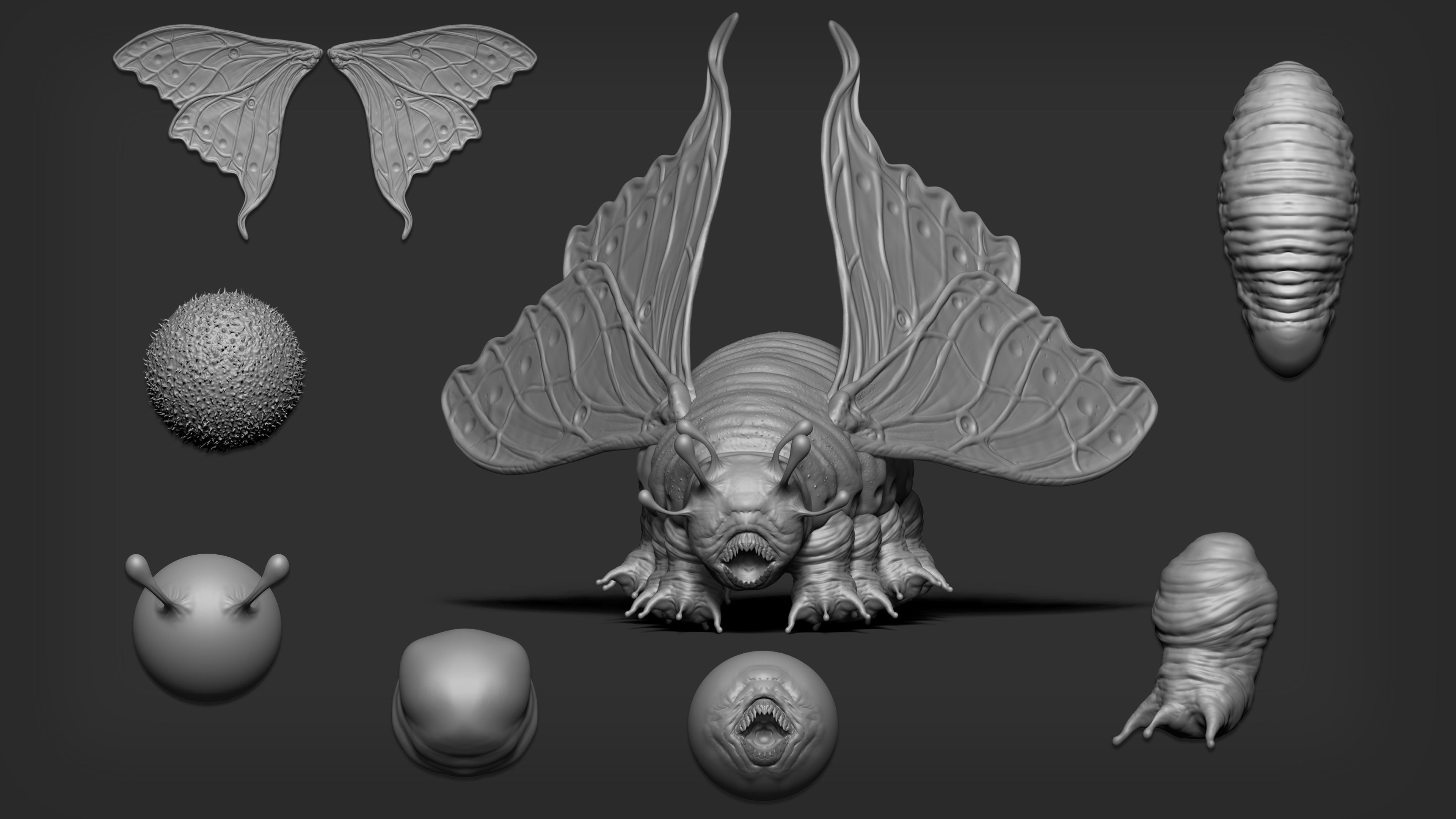 Zbrush  Blender - 80 Insectoid Creature Brush mega Pack 3D model_3