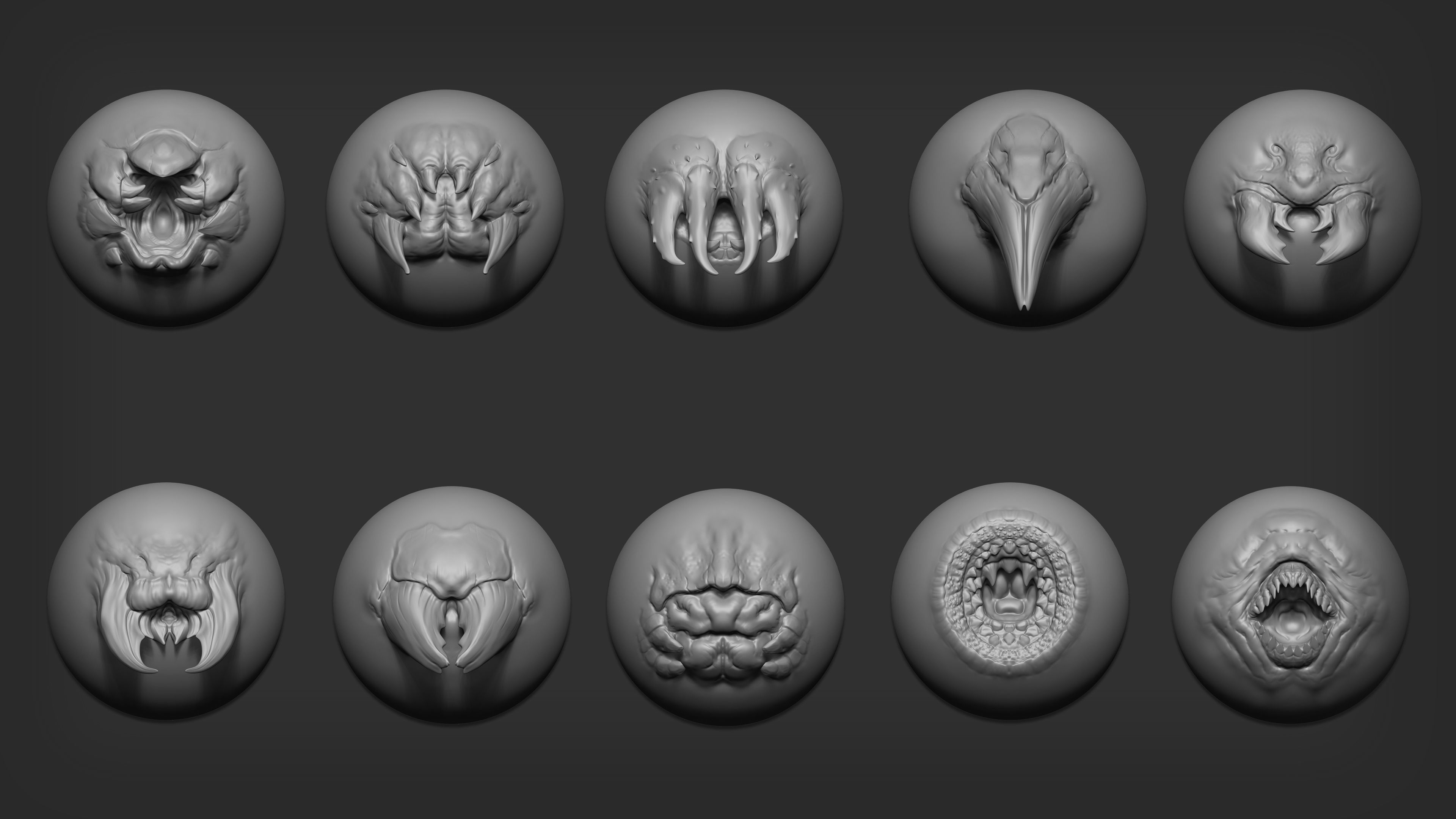 Zbrush  Blender - 80 Insectoid Creature Brush mega Pack 3D model_6