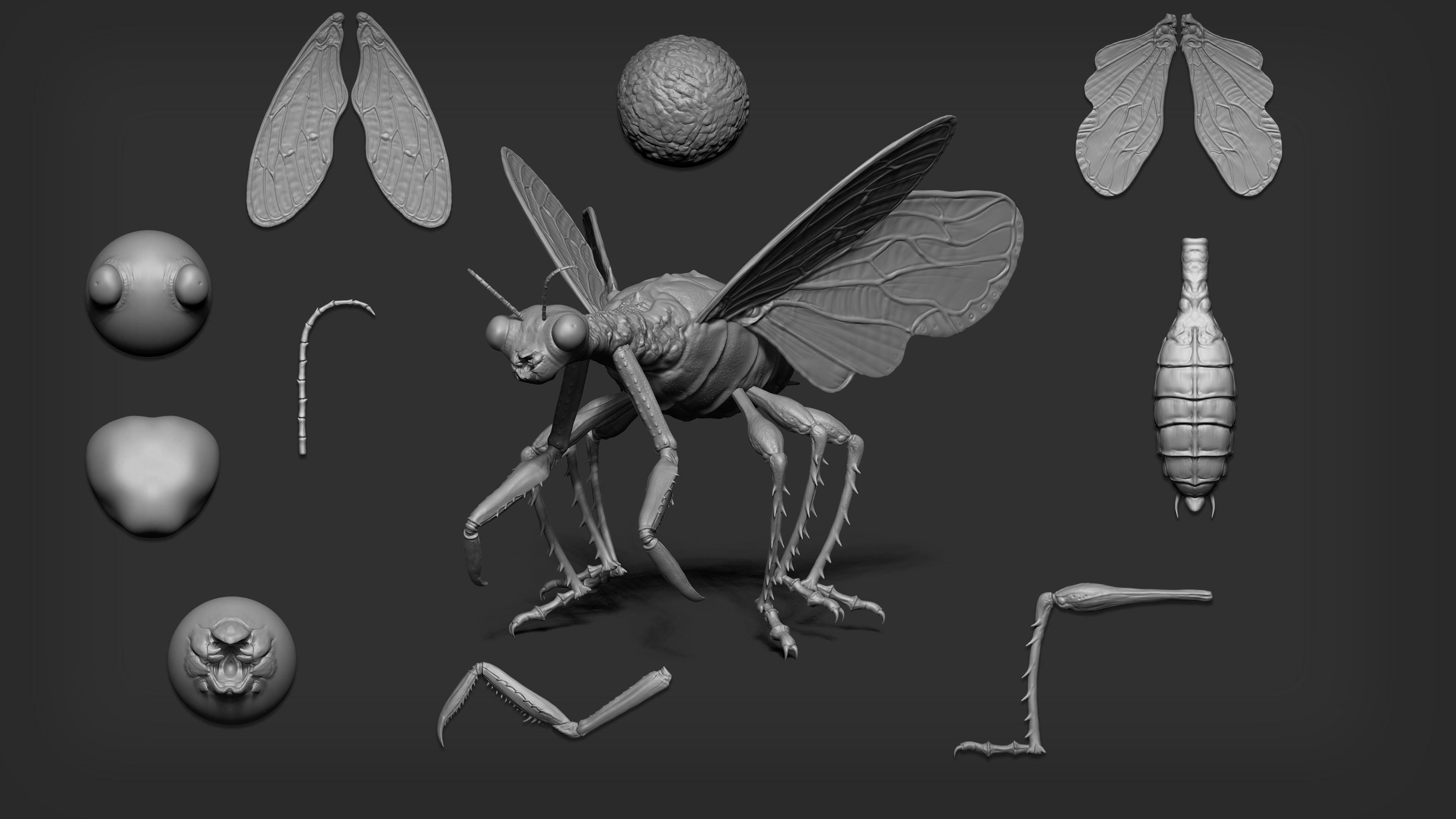 Zbrush  Blender - 80 Insectoid Creature Brush mega Pack 3D model_4