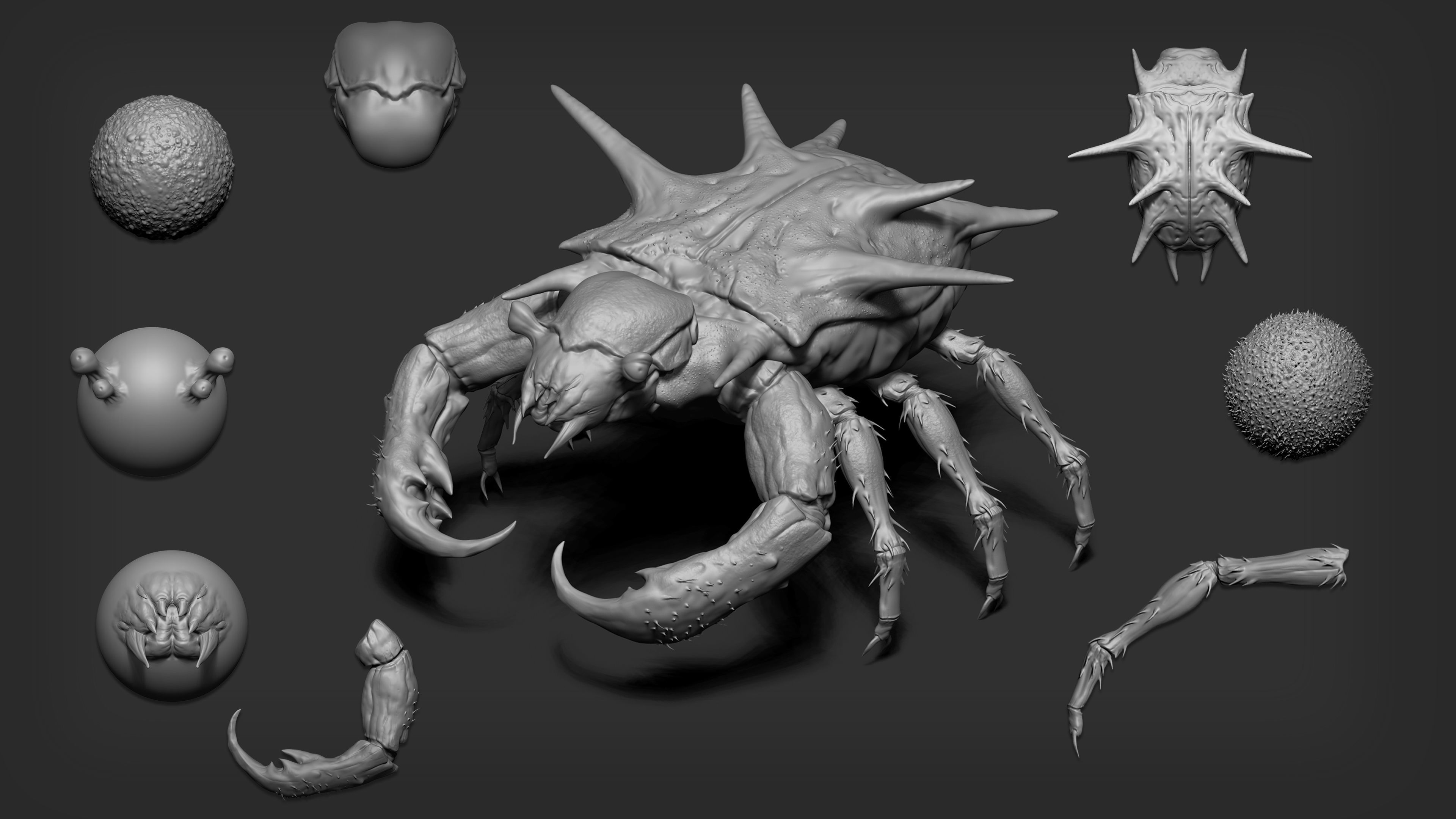 Zbrush  Blender - 80 Insectoid Creature Brush mega Pack 3D model_2