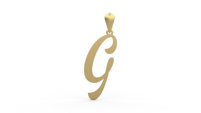 Initial Letters Pendant Ariestha Script G 3D print model