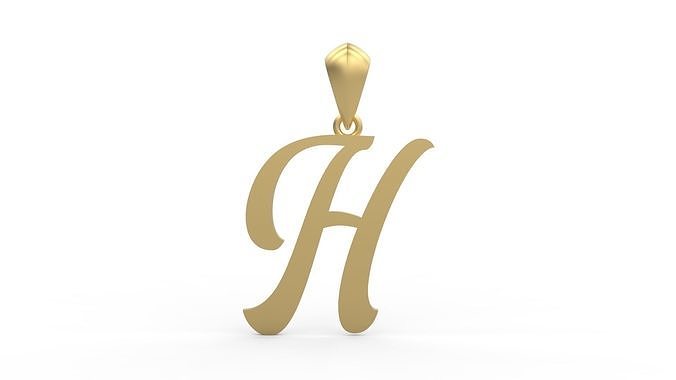 Initial Letters Pendant Ariestha Script H 3D print model