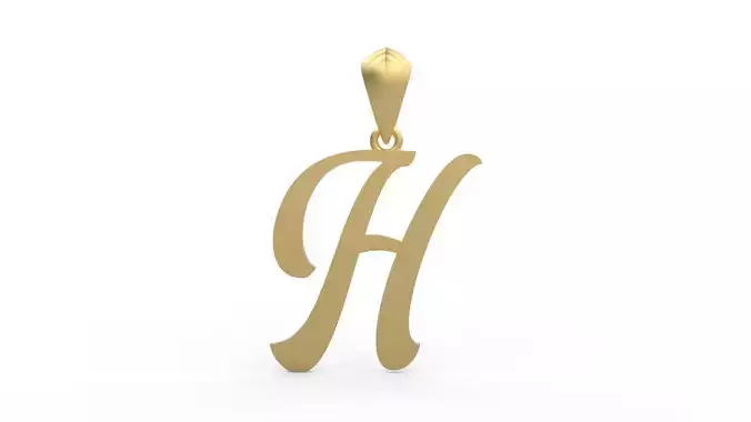 Initial Letters Pendant Ariestha Script H