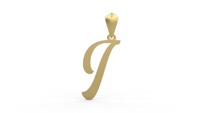 Initial Letters Pendant Ariestha Script I 3D print model