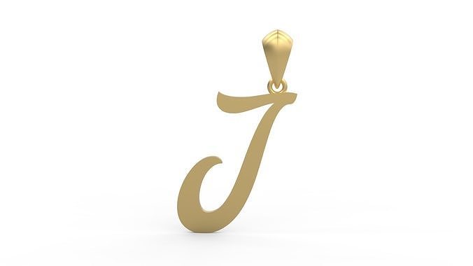 Initial Letters Pendant Ariestha Script J 3D print model