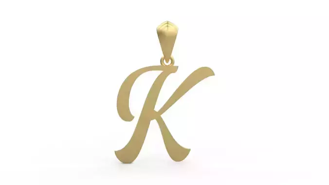Initial Letters Pendant Ariestha Script K