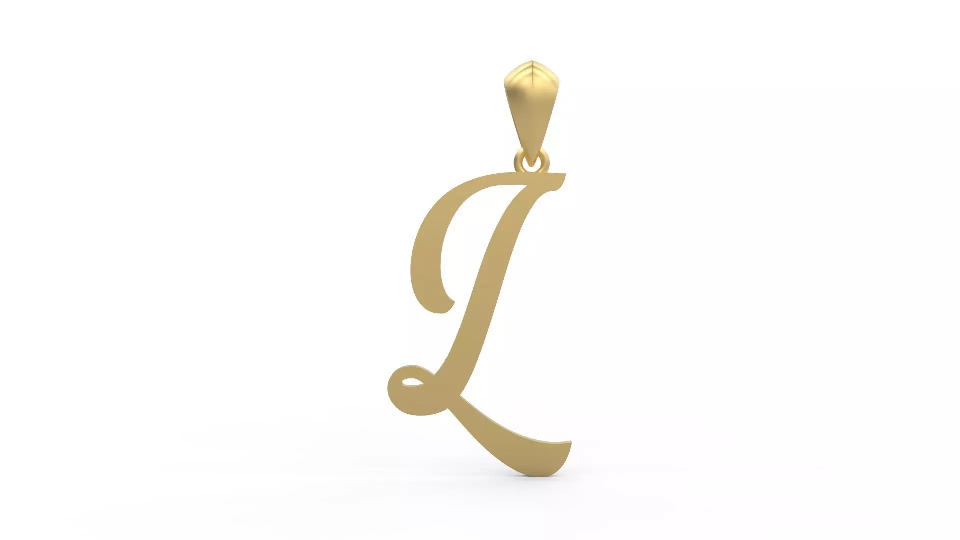 Initial Letters Pendant Ariestha Script L 3D print model_0