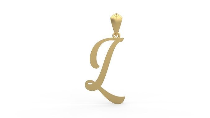 Initial Letters Pendant Ariestha Script L 3D print model