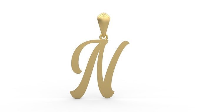 Initial Letters Pendant Ariestha Script N 3D print model