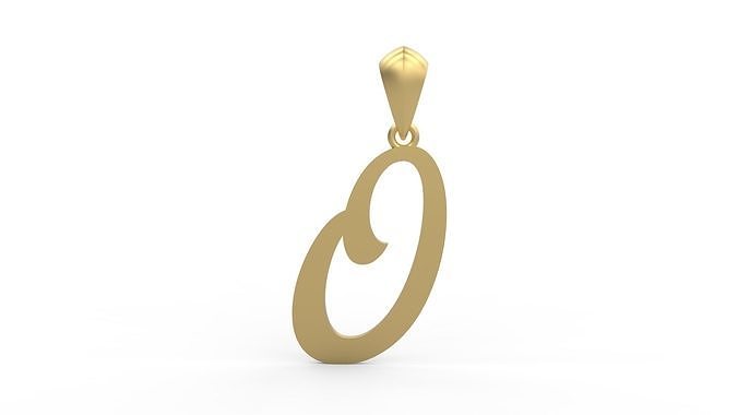 Initial Letters Pendant Ariestha Script O 3D print model
