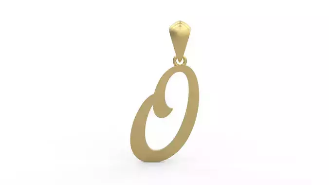Initial Letters Pendant Ariestha Script O 3D print model