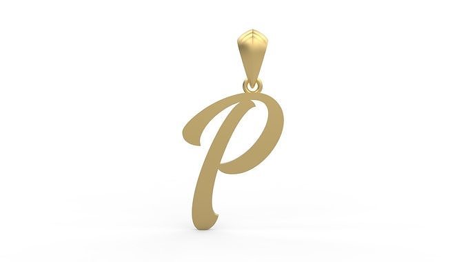 Initial Letters Pendant Ariestha Script P 3D print model