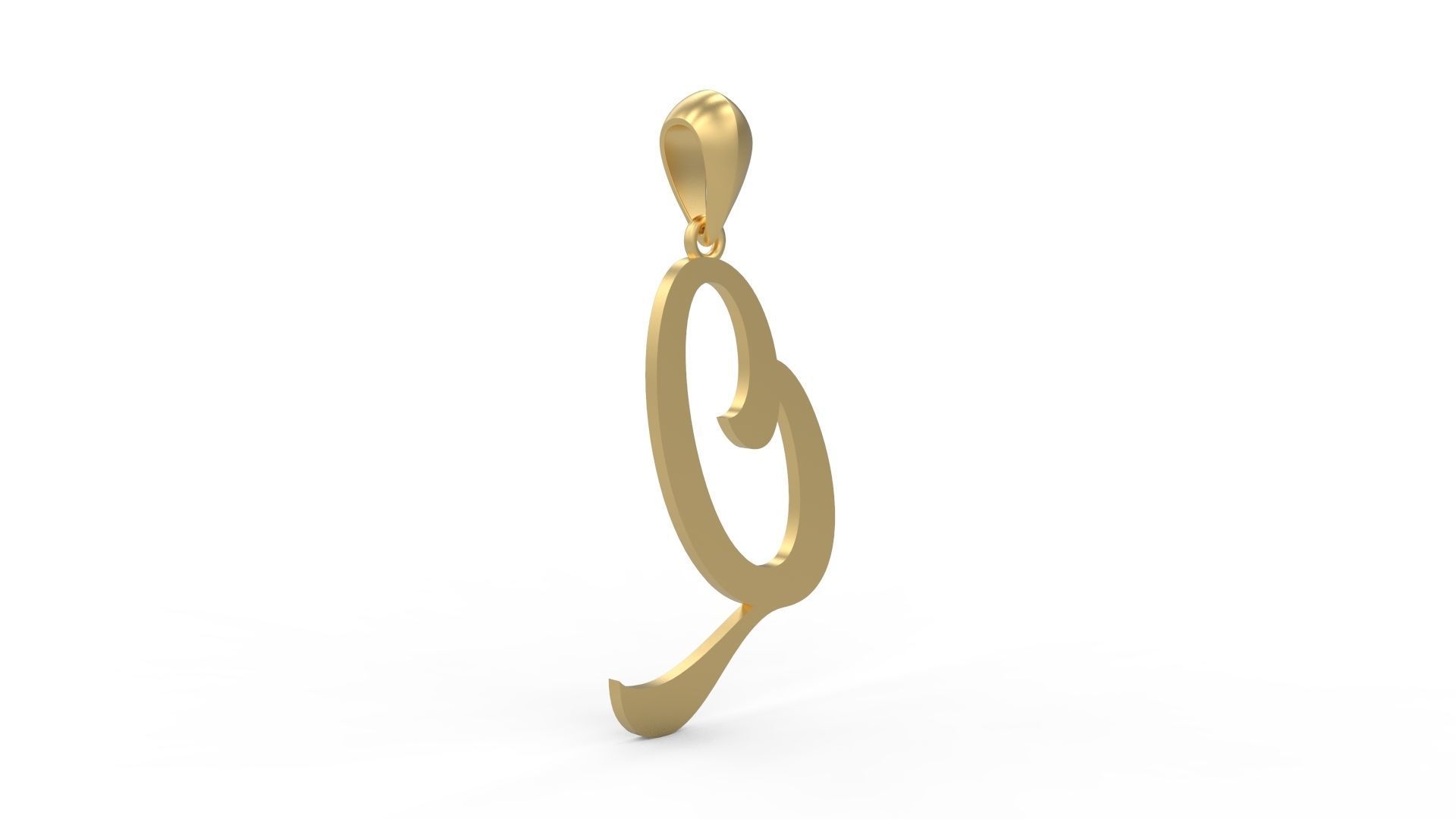Initial Letters Pendant Ariestha Script Q 3D print model_3