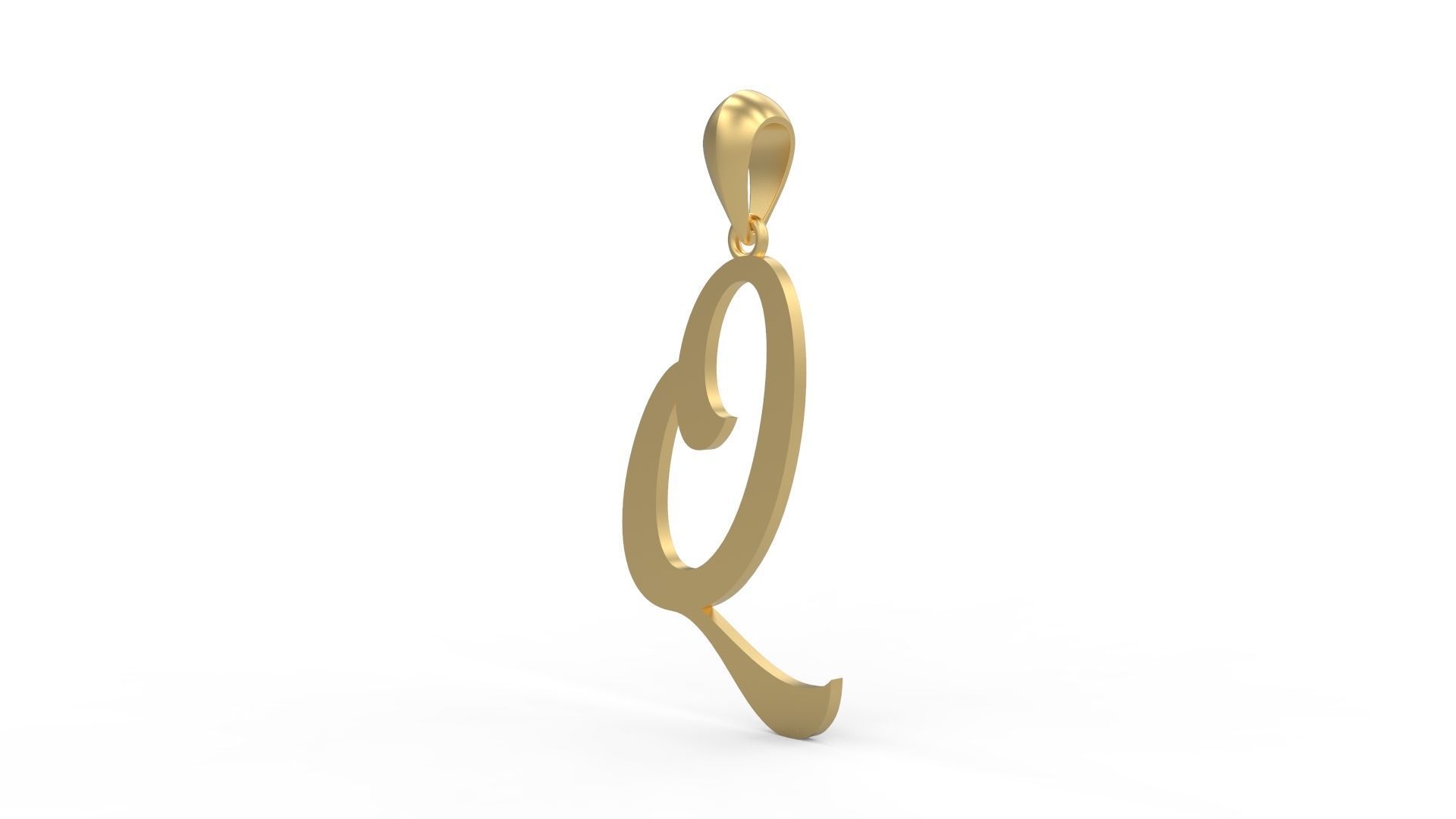 Initial Letters Pendant Ariestha Script Q 3D print model_1