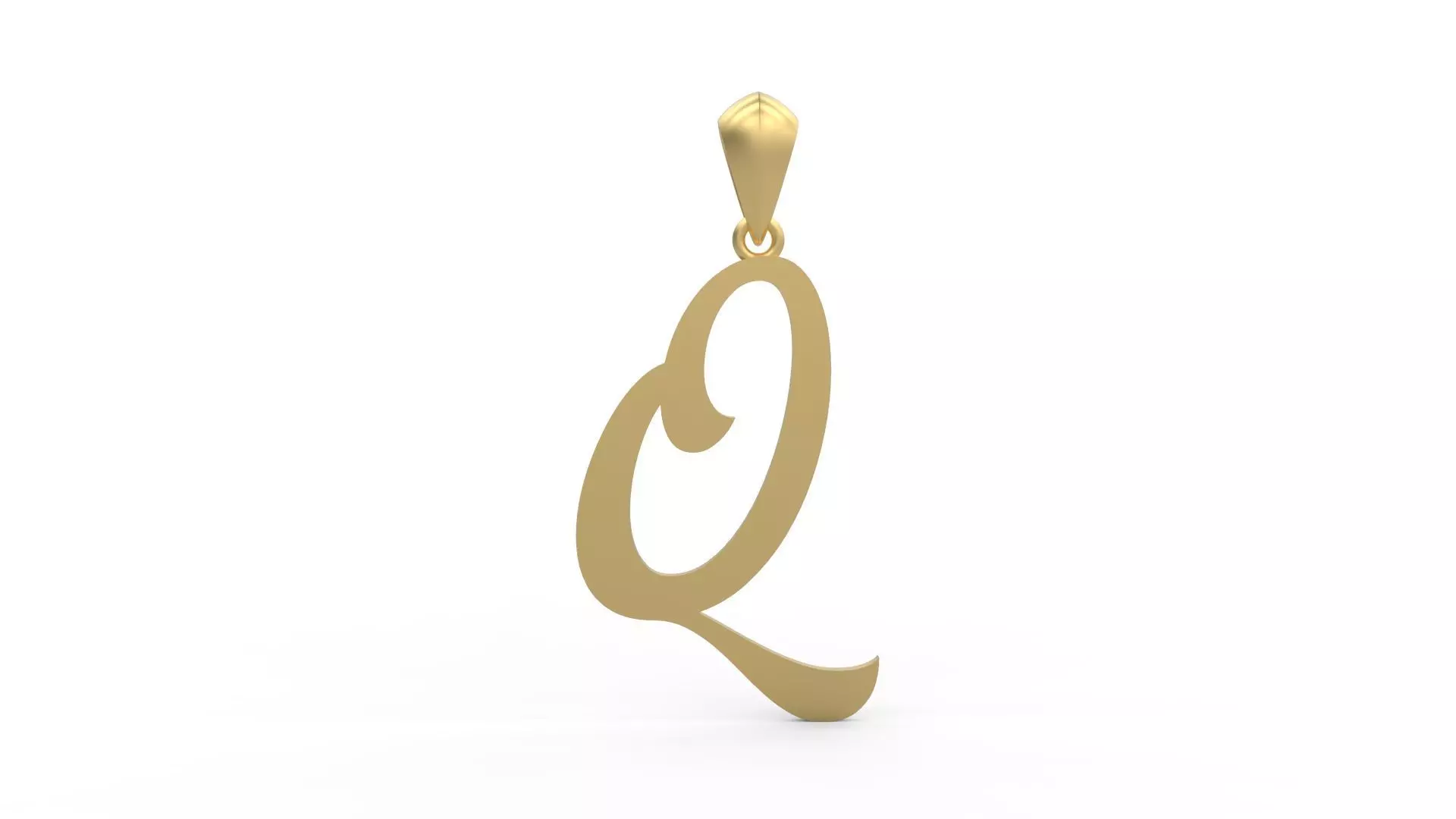 Initial Letters Pendant Ariestha Script Q 3D print model_0