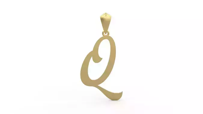 Initial Letters Pendant Ariestha Script Q