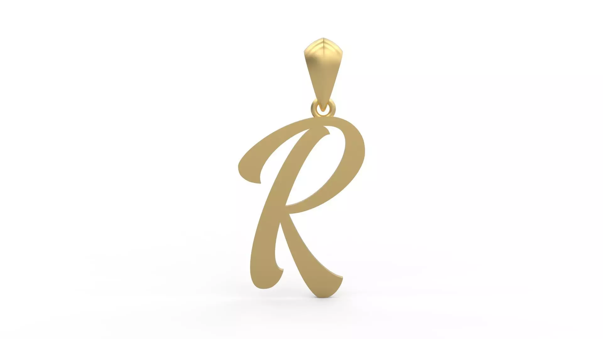 Initial Letters Pendant Ariestha Script R 3D model 3D printable | CGTrader
