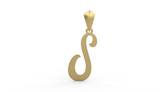 Initial Letters Pendant Ariestha Script S 3D print model