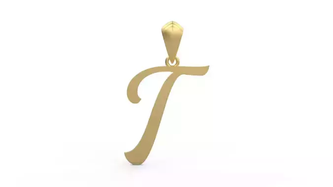 Initial Letters Pendant Ariestha Script T