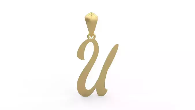 Initial Letters Pendant Ariestha Script U