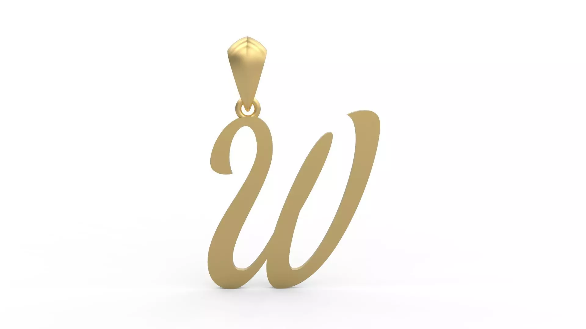 Initial Letters Pendant Ariestha Script W 3D print model_0