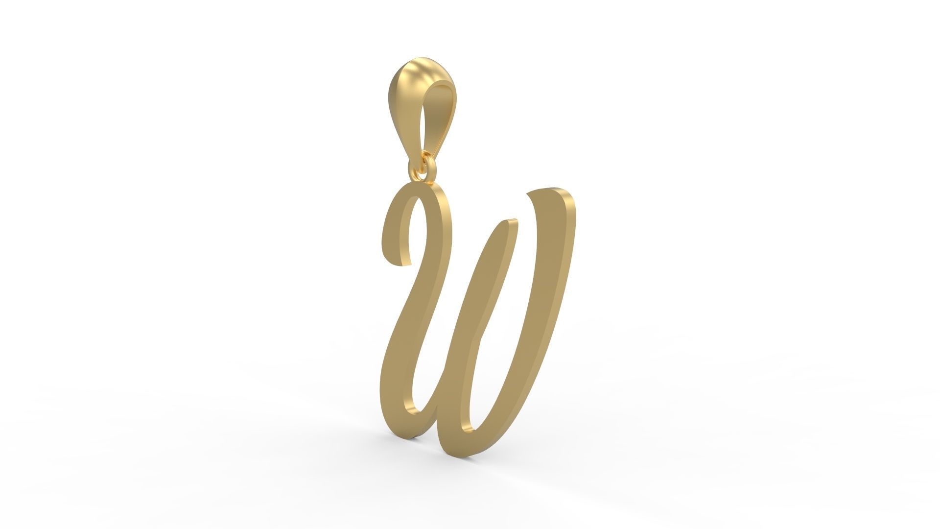 Initial Letters Pendant Ariestha Script W 3D print model_1