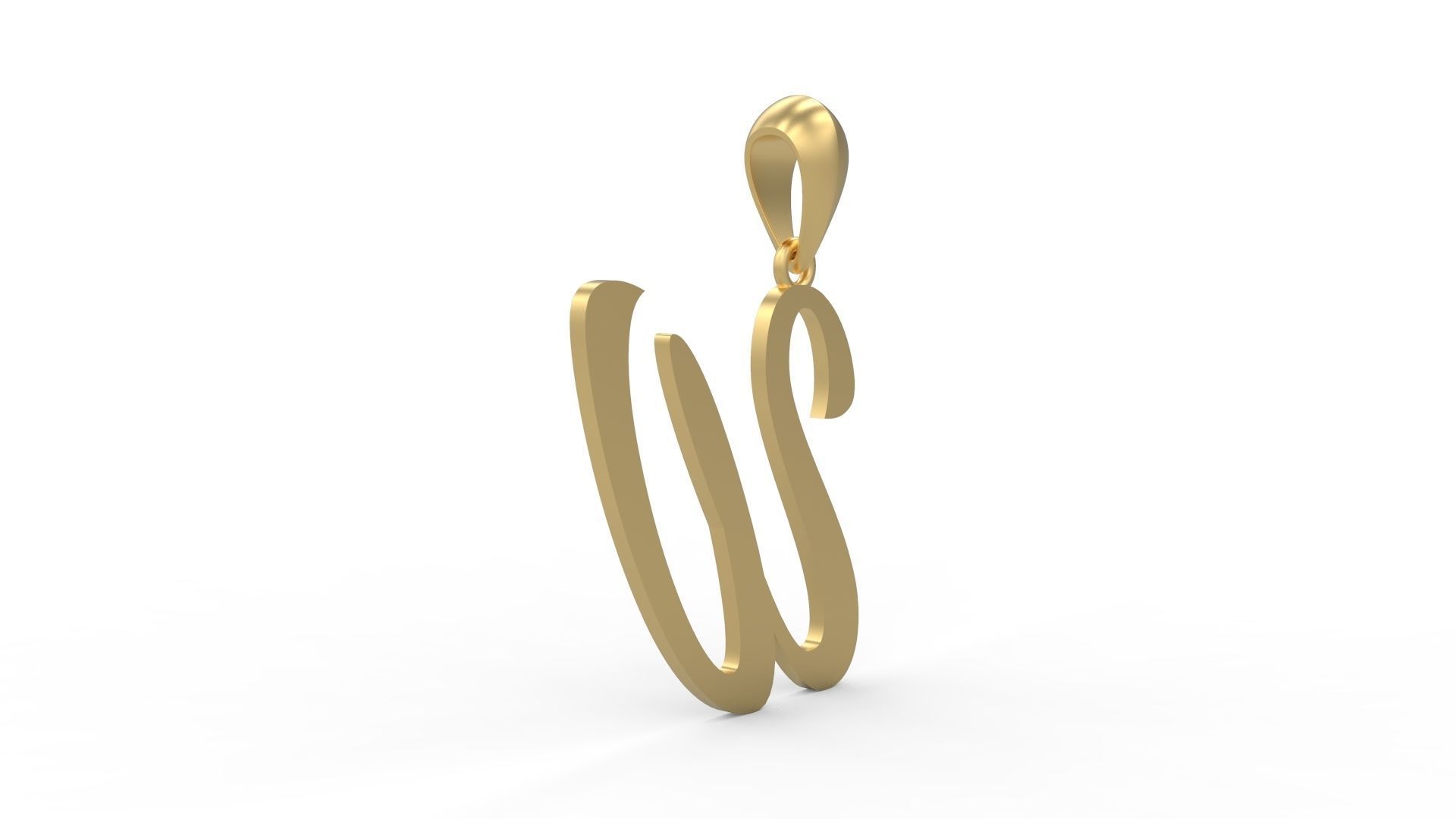 Initial Letters Pendant Ariestha Script W 3D print model_3