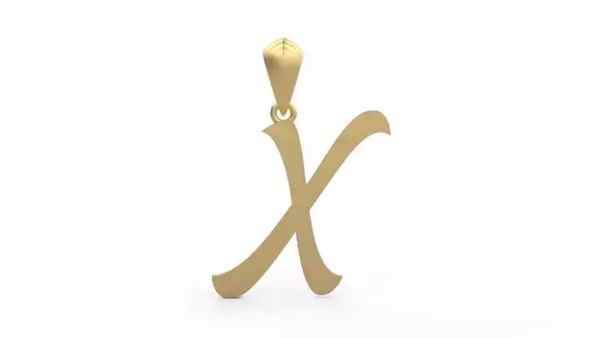 Initial Letters Pendant Ariestha Script X