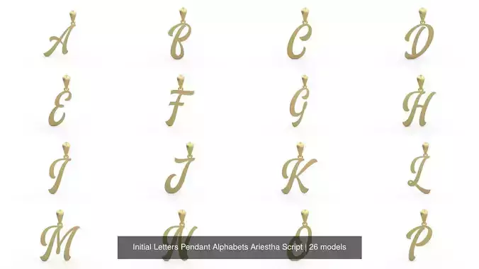 Initial Letters Pendant Alphabets Ariestha Script