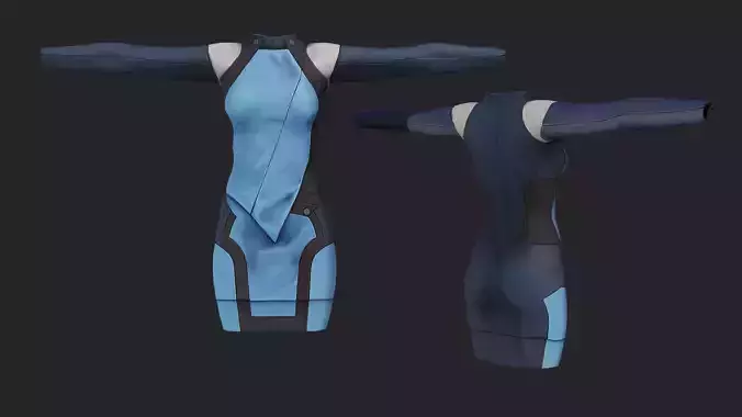 Clothes dress  Low poly 3D model
