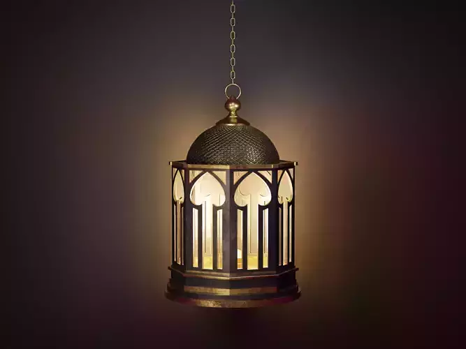 AsianLantern04 ornate islamic lantern Low-poly 3D model