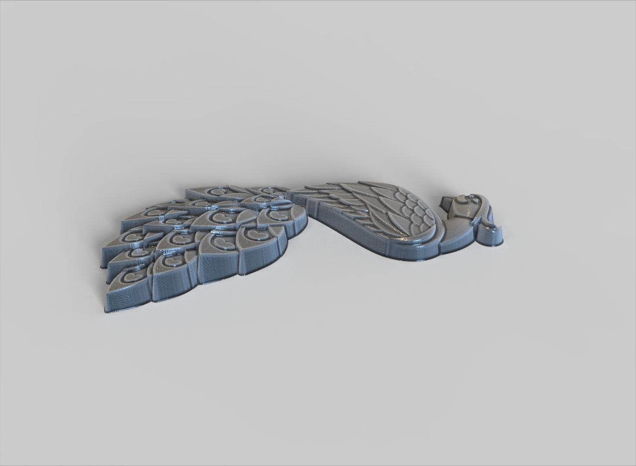 Badge Peacock 3D print model_1