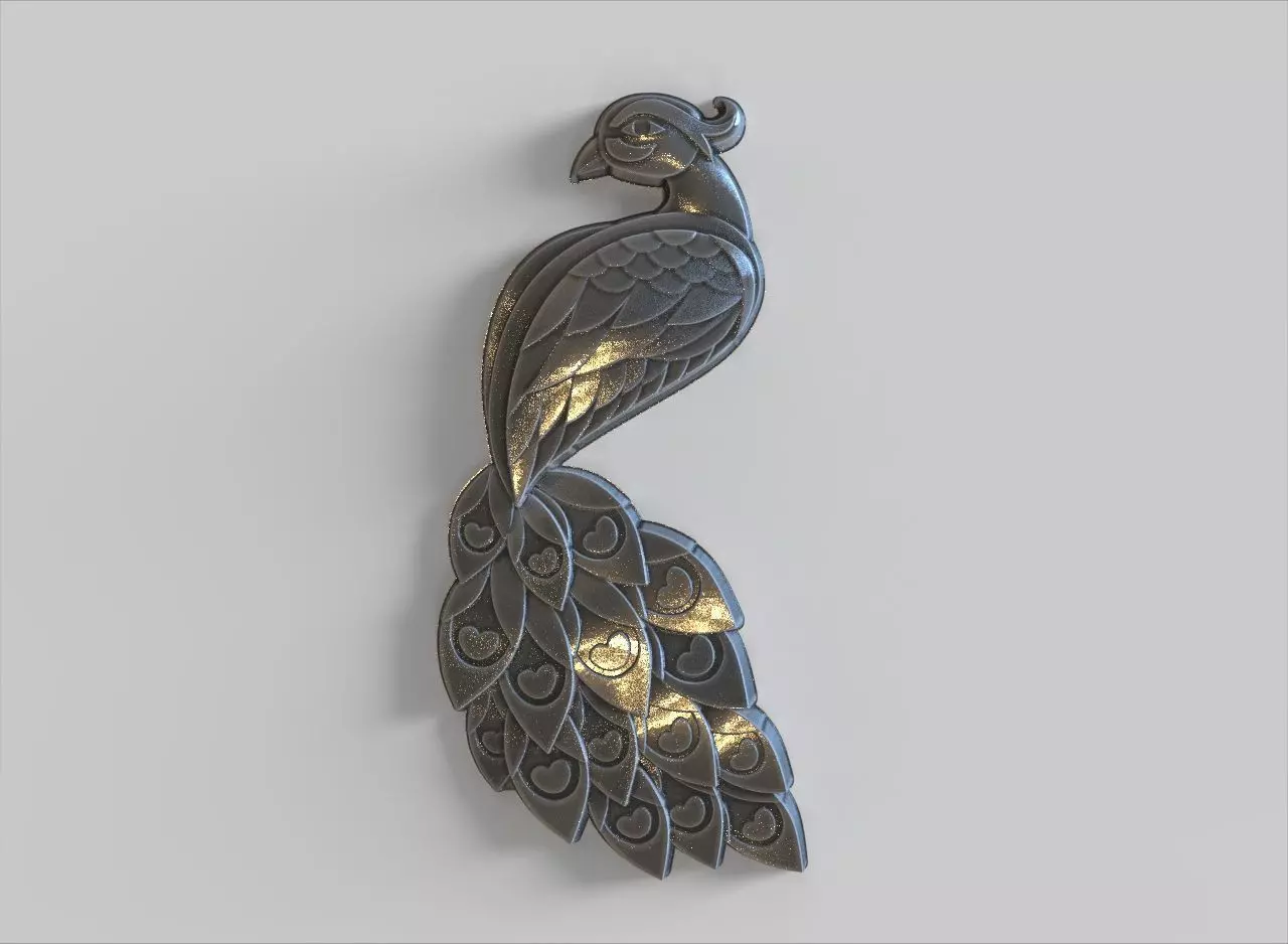 Badge Peacock 3D print model_0