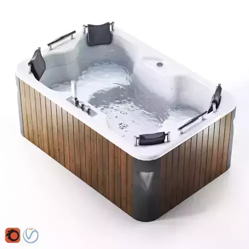 Jacuzzi02 wooden hot tub 3D model