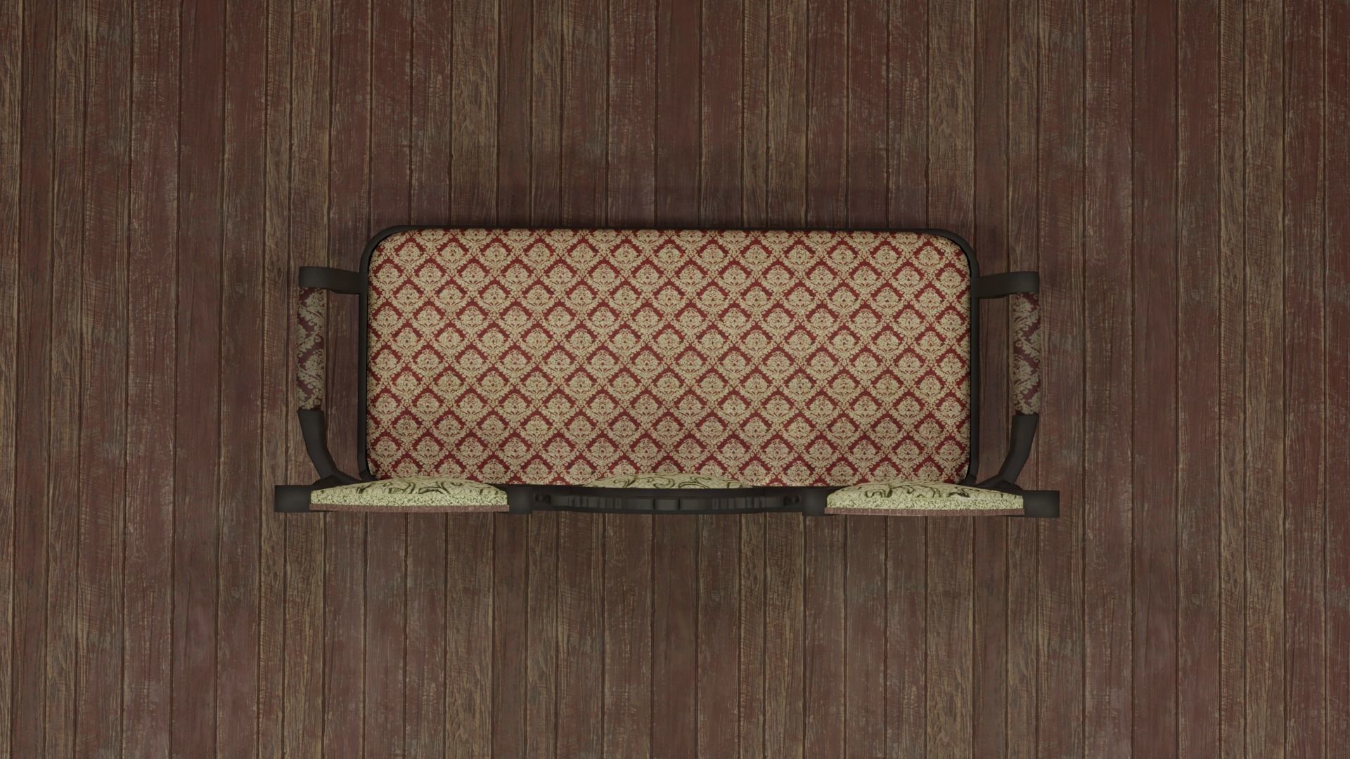 Antique Sofa Low-poly 3D model_7
