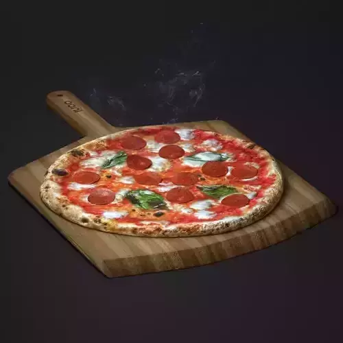 Italian Pizza on Wood board
