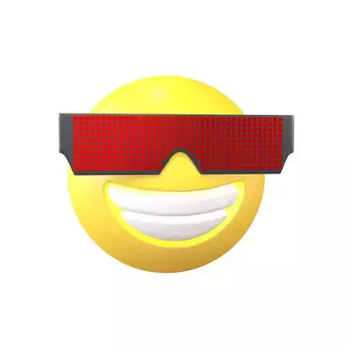 Beaming Face With Future Technology Glasses v1 001 Low-poly 3D model