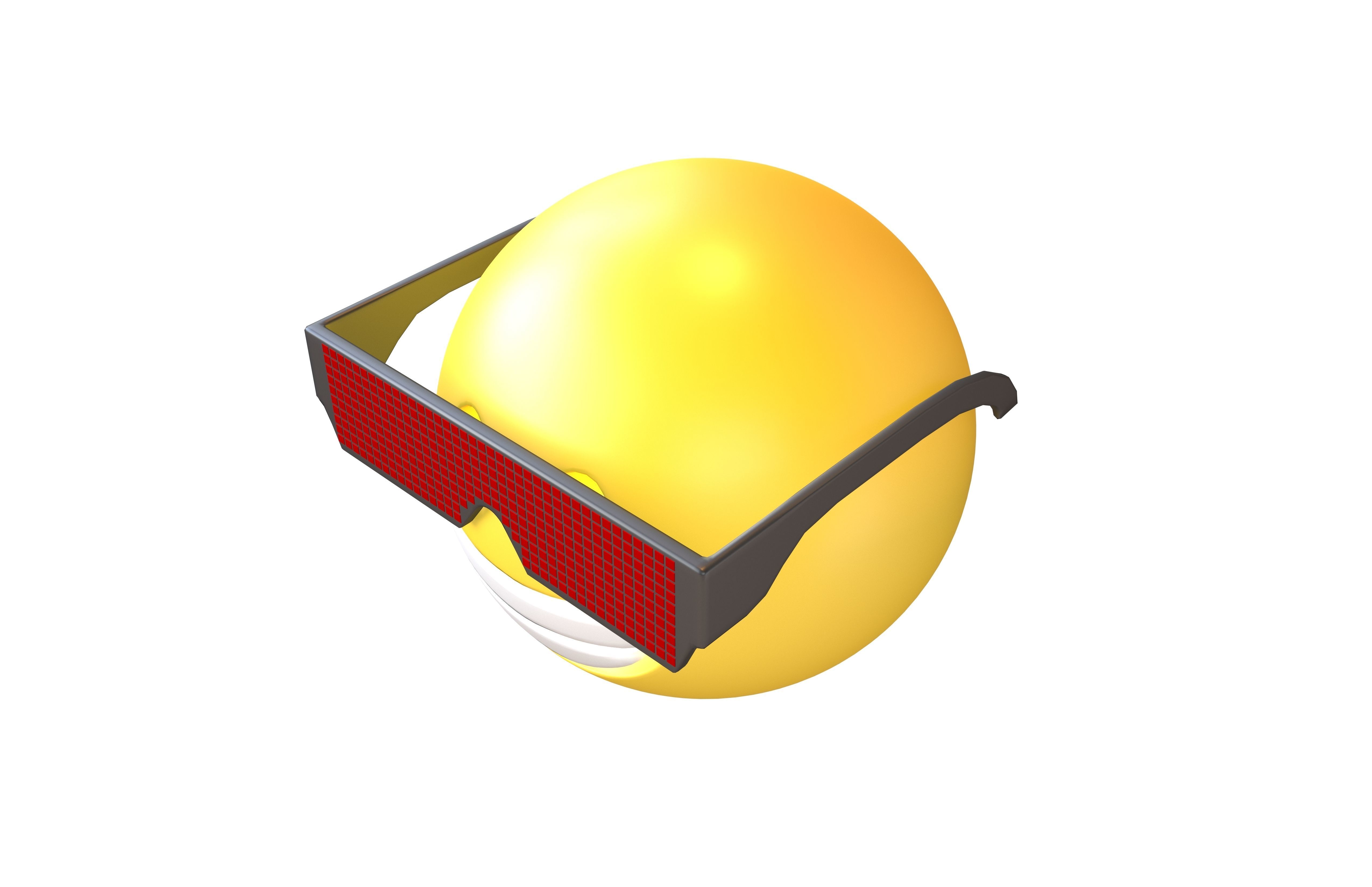 Beaming Face With Future Technology Glasses v1 001 Low-poly 3D model_3