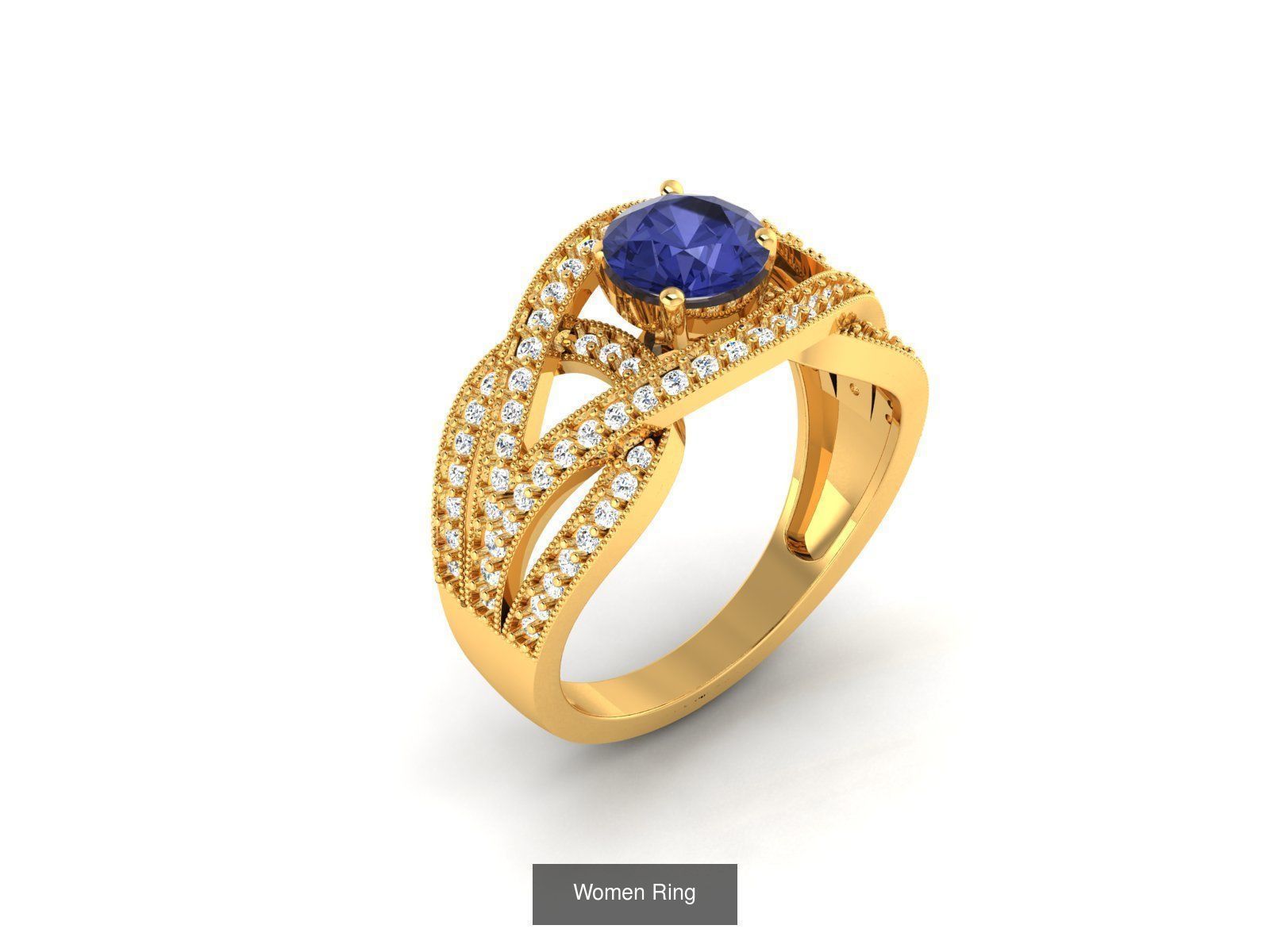 28 Gemstone Ring 3dm  3D Model Collection_11