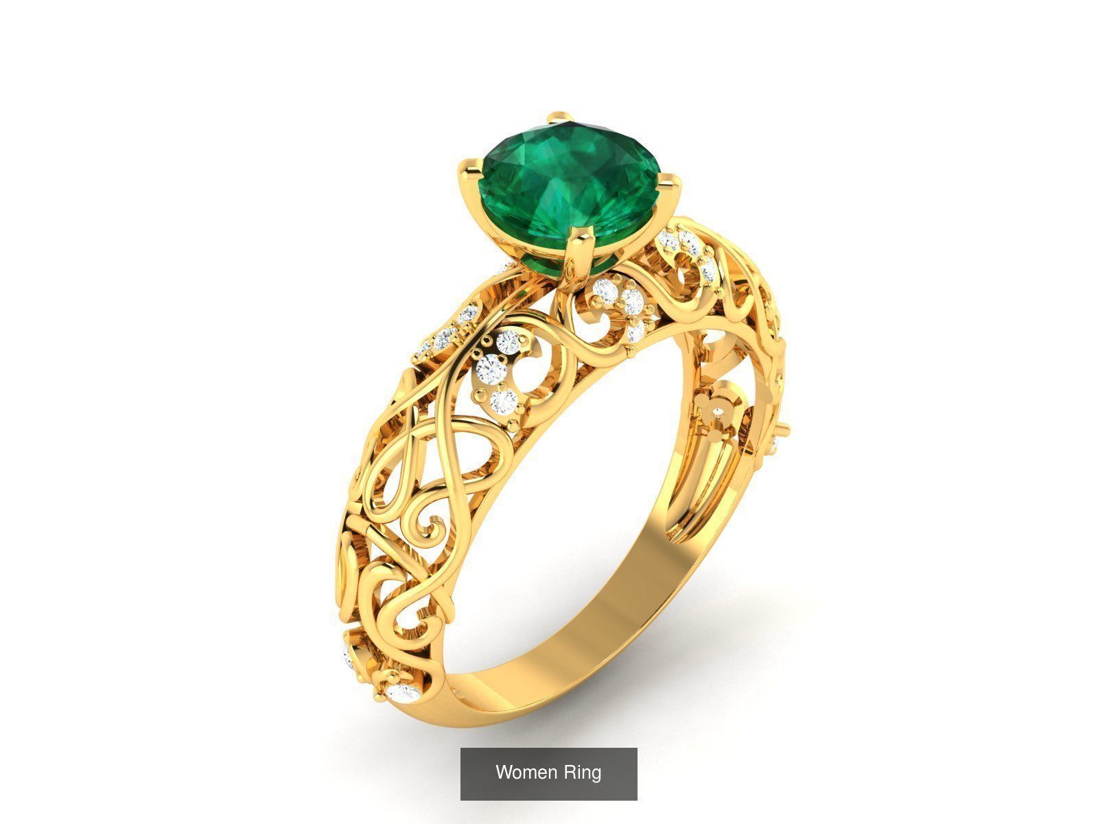 28 Gemstone Ring 3dm  3D Model Collection_20