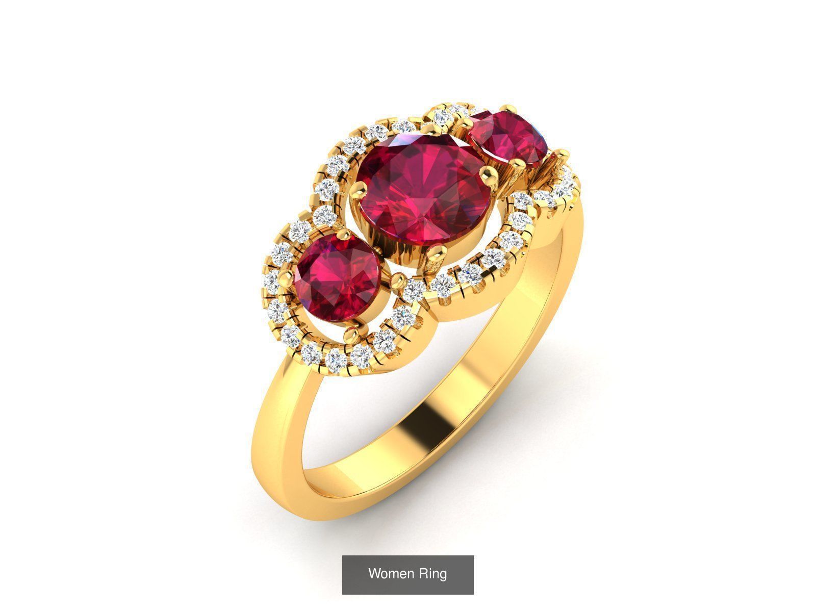 28 Gemstone Ring 3dm  3D Model Collection_16