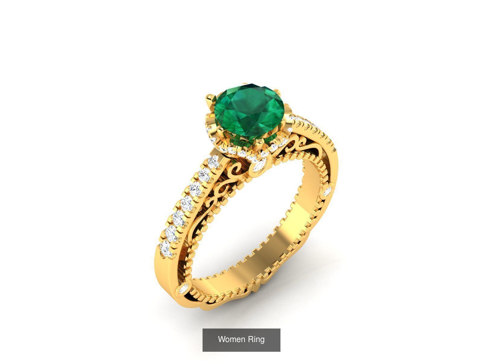 28 Gemstone Ring 3dm  3D Model Collection_8