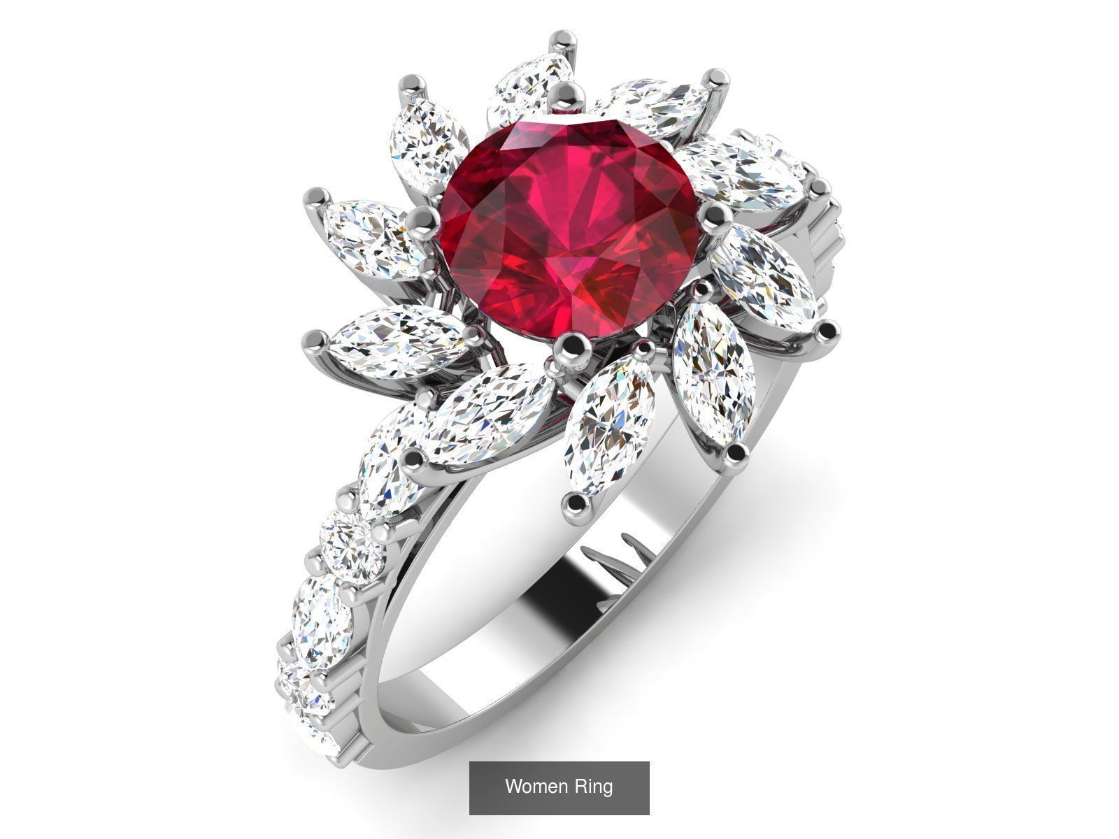 28 Gemstone Ring 3dm  3D Model Collection_7