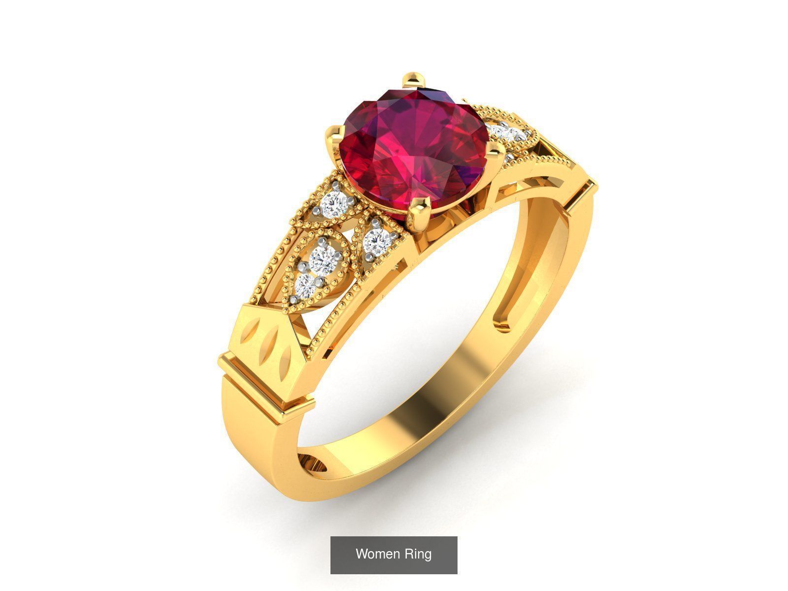 28 Gemstone Ring 3dm  3D Model Collection_18