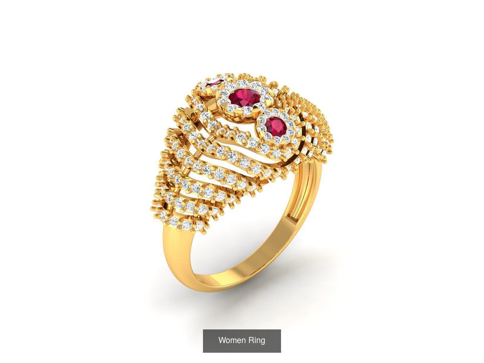 28 Gemstone Ring 3dm  3D Model Collection_10