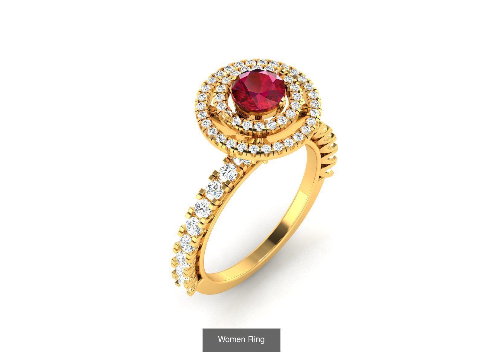 28 Gemstone Ring 3dm  3D Model Collection_9