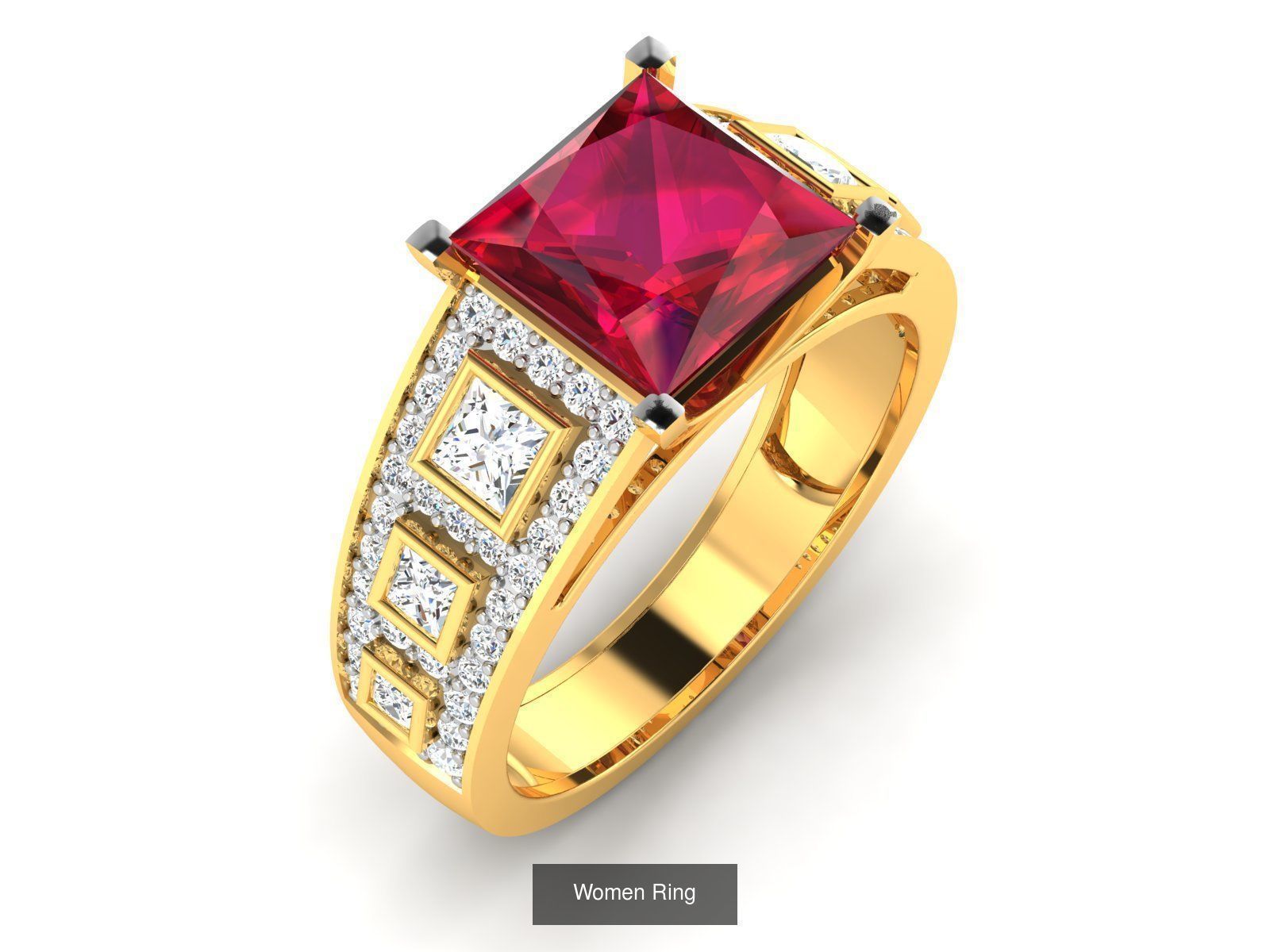 28 Gemstone Ring 3dm  3D Model Collection_3