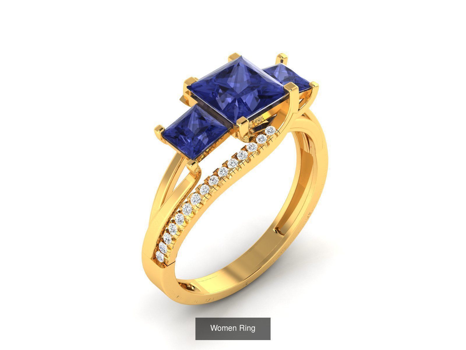 28 Gemstone Ring 3dm  3D Model Collection_13