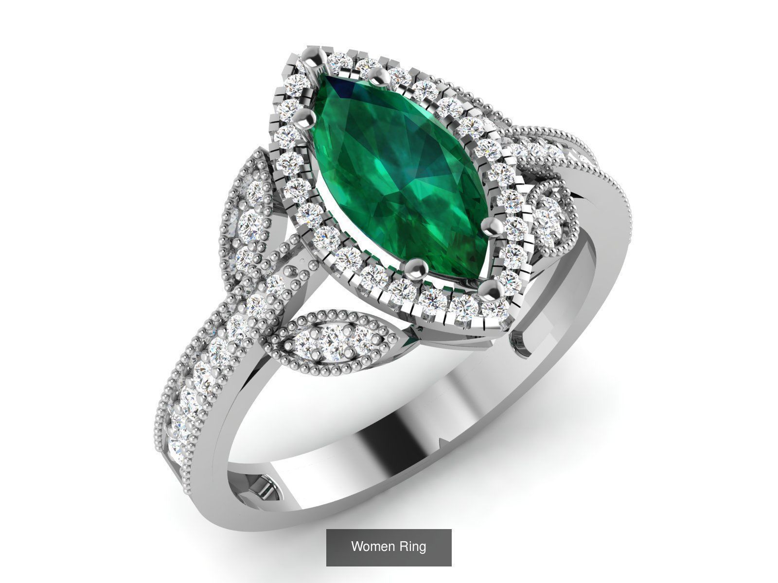 28 Gemstone Ring 3dm  3D Model Collection_28